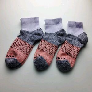 Bombas Tri-Block Marled Quarter Socks Lot Of 3 Pairs Size M